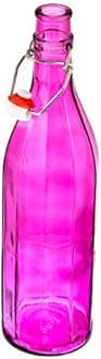 Machak Colhexa Glass Bottles With Cork 1litre, Kitchen Decoration (Purple, 1)