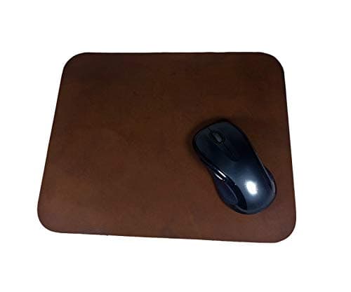 Leather Mouse Pad Work Mat Rustic Brown Top Grain 12 x 10 inches USA Made