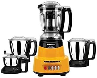 Panasonic Heavy Duty Mixer Grinder For Kitchen MX-AV425 (Quartz Yellow) Elements Series Powerful 1500W(MMLW) 4 Jar(Three-304 Stainless Steel & 1Juicer Extractor Jar)|5 Years Motor Warranty