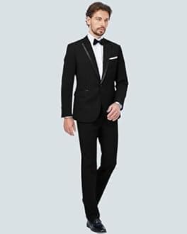 MAGE MALE Men's 2 Piece Suit One Button Slim Fit Formal Wedding Prom Tuxedo Suits Blazer Pants with Bow Tie Set