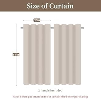 Loom and Mill Damask Floral Curtains for Bedroom, Textured Lined Jacquard Curtains 2 Panels with Tiebacks, Window Curtain for Living Room Banquet Holiday Decor, Rod Pocket(52”x 84”, Light Taupe+Gold)