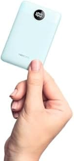 VEEKTOMX Mini Power Bank, 10000mAh Ultra-Compact Small Portable Charger with PD 3.0, QC, 20W Fast Charge Phone Battery Pack, Tri-Output External Battery for iPhone and Smart Devices (Blue)