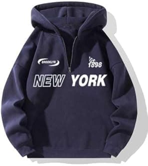 Half Zipper Printed Hoodies for Men | Men's Sweatshirt