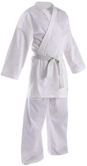 Mor Sporting Cotton Karate Uniform Full Set with Shirt, Pant and Belt (White, 34)