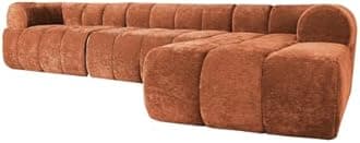 Brabrety 122" Modern L-Shaped Sectional Sofa with High-Density Fully Compressed Sponge and Chaise Lounge,2-Piece Set,Fully Assembled Right Hand Facing, Perfect for Living Room,Lounge (Orange_94)