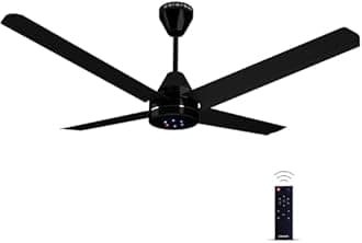 Colorbot Stella Quad 4 Blade BLDC Ceiling Fans 1200mm | BEE 5 Star Rated | Savings up to 65% | Remote Control (Boost, Timer, LED, Reverse Mode) | 4 Years Warranty (Charcoal Black)