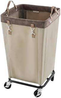 StorageWorks 160L Laundry Basket with Wheels, Large Rolling Hampers for Clothing Organizer, Dirty Clothes Basket for Hotel, Home, Closet, Dorm, Light Khaki