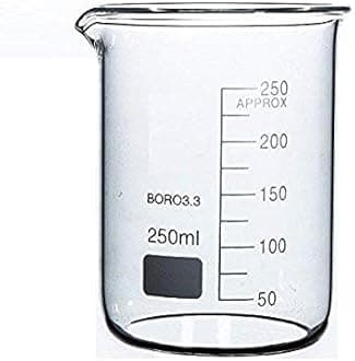 250ml Boro 3.3 Glass Graduated Measuring Beaker for Lab or Kitchen