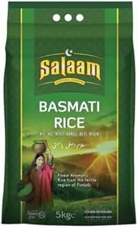 Salaam Premium Basmati Rice 5kg, Aromatic, Long Grain, Aged, Non-Sticky, Ideal for Biryani, Pilaf, and Everyday Meals