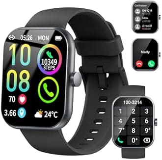 Smart Watch (Answer/Make Calls), 1.96" HD Screen SmartWatch for Men Women 113+ Sport Modes, Fitness Activity Tracker Heart Rate/Sleep Monitor/Pedometer, IP68 Waterproof, Smart Watches for Android iOS
