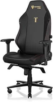 Titan Evo Stealth Gaming Chair - Reclining, Ergonomic & Heavy Duty Computer Chair with 4D Armrest, Magnetic Head Pillow & Lumbar Support - Big and Tall Up to 395lbs - Black - Leatherette