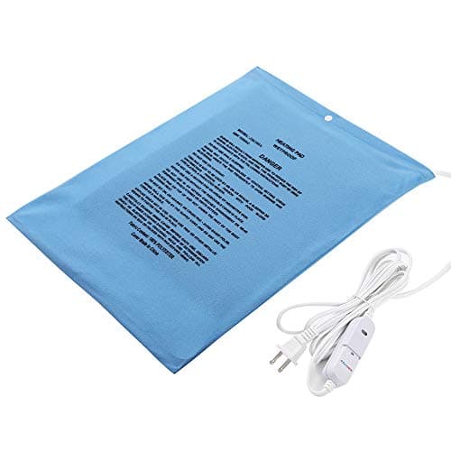 Electric Heating Pad Fast Heat with On/Off Switch Controller, Boncare Moist/Dry Heat for Neck Shoulders Back Pain, Machine Washable Cover, Large Size 12'' x 15"(Blue)