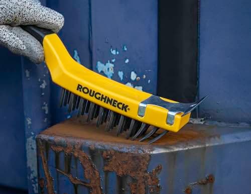 Roughneck ROU52042 Wire Brush Soft Grip with Scraper