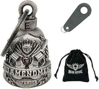 Dream Apparel Motorcycle Bell w/Hanger Biker Bell Motorcycle Accessories For Good Luck Safe Riding Luck Key Chain Bell