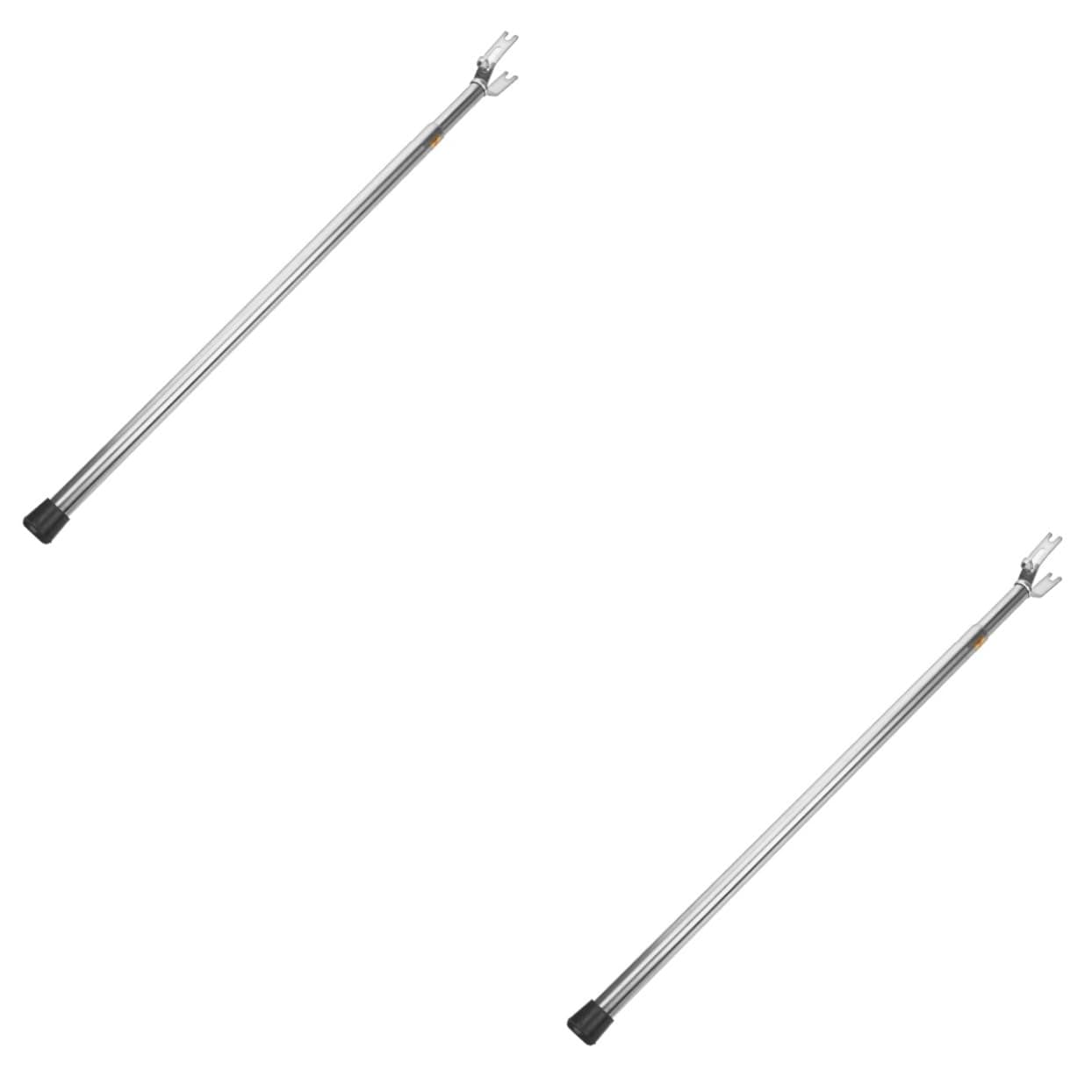 Cabilock 2pcs Clothes Bar Reaching Adjustable Stick Shelf Extending Inch Clothing With Retractable Clo Reacher Telescopic And For Indoor Outdoor Stainless Wardrobe Steel Hook