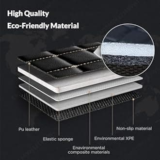 Car Trunk Mat for Kia Optima 2005 2006 2007 2008, Custom Fit PU Leather Cargo Liner, All-Weather Waterproof Rear Trunk Liner Protector, Auto Interior Accessories