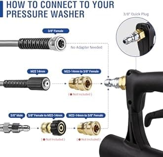 MEKOH Pressure Washer Surface Cleaner 20'', 4500PSI Power Washer Surface Cleaner Attachment with Wheels, Pressure Washer Accessory for Driveway Sidewalk Curb Deck Patio Cleaning, 3/8'' Quick-Connect
