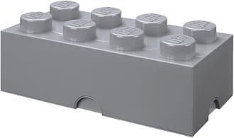 Room Copenhagen, Lego Storage Brick Box - Stackable Storage Solution - Stone Grey, Brick 8
