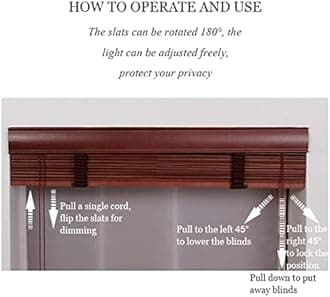 Blackout Venetian Blinds, Real Wood Blinds for Windows, Indoor and Outdoor Horizontal Blinds, 60/70/80/90/100/110cm Wood Venetian Shades,WxH-90x120cm/35.5 * 47in