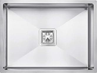 PAINITE 22 x 18 x 10 inches Handmade MATT Finish Single Bowl 304 Grade Stainless Steel Kitchen Sink/Basin For Kitchen With Square Drainer and SS Fruit Basket.