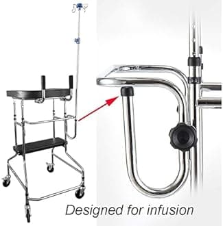 LZDOYY Upright Walkers for Seniors, Hemi Walker for Stroke Patient Stand up Rollator with Seat and Armrest Adult Rehabilitation Walker, Height Adjustable Elderly Walking Mobility Aid