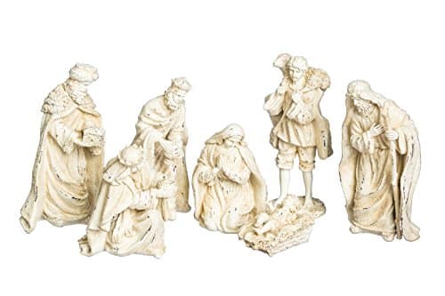Evergreen 7-Piece Rustic White Nativity Garden Set
