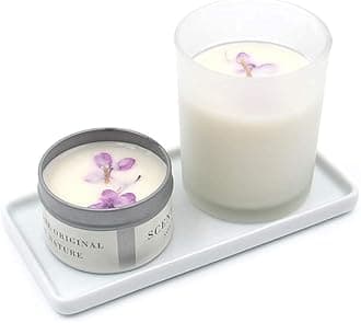 Small Ceramic Candle Tray Rectangle White Sink Tray Perfume Tray Bathroom Tray Jewellery Organiser Ceramic Soap Dish Paper Holder for Decoration Tub Kitchen Counter Restroom(Small)