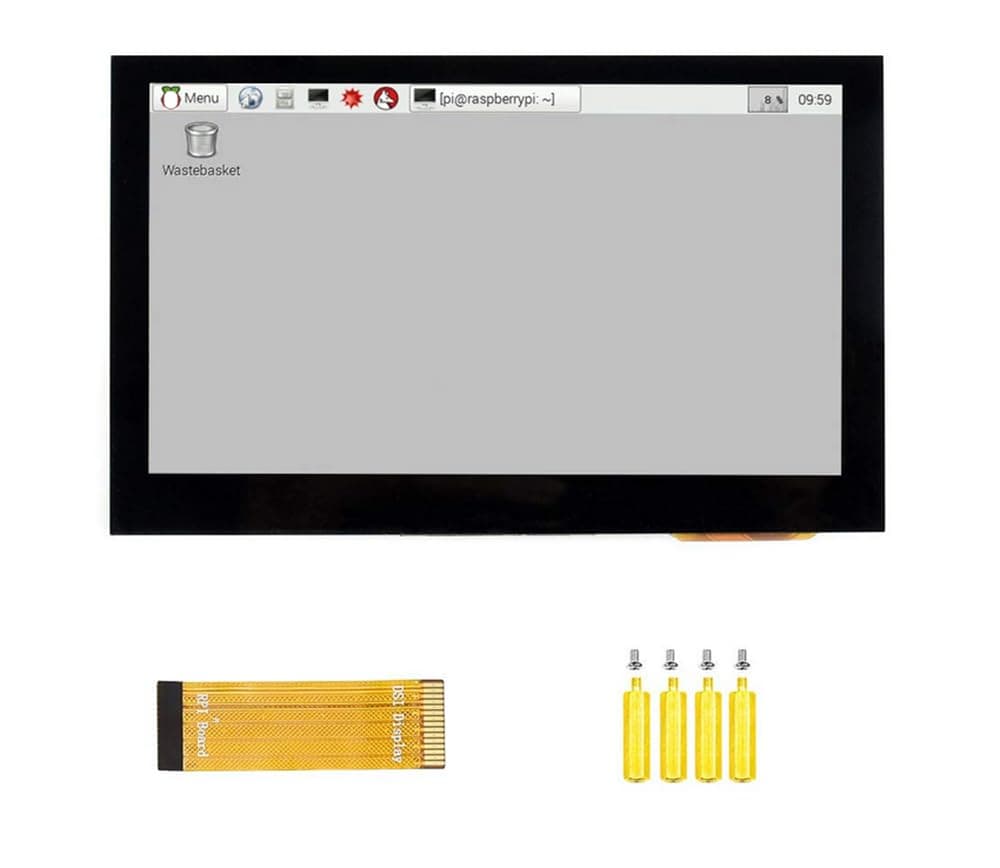 XYGStudy 4.3inch for Raspberry Pi IPS LCD Capacitive Touch Display Screen 800×480 4.3inch IPS Wide Angle MIPI DSI Interface for Raspberry Pi 4 3 2 Model B B+ A+ Raspbian Retropie Ubuntu Driver Free