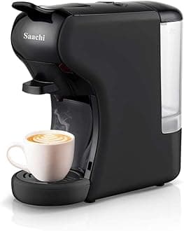Saachi Multi-Capsule Coffee Machine NL-COF-7058C-BK With 19 Bar Automatic Steam Pressure Pump
