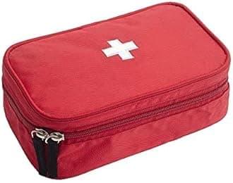 - HomeStrap First Aid Kit Bag | Medicine Storage Box | Multi-Utility With Handle | Portable & Spacious Emergency Kit Organizer With Mesh Pouch & Elastic Loops | Perfect For Travel, Camping, Home, red
