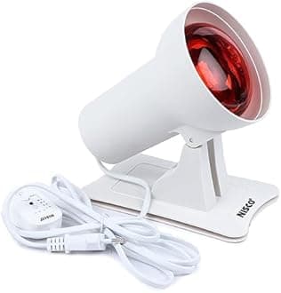 Nisco IR-01 Electric Infrared Lamp/Heat Therapy Lamp for Pain Relief Table Lamp (22 cm, White)