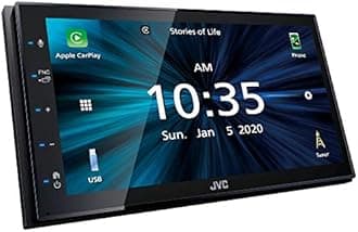 JVC KW-M56BT Digital Media Receiver w/ 6.8" Touch with Apple CarPlay & Android Auto + Bluetooth with HD Camera and Gravity Magnet Phone Holder Bundle