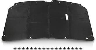 LQI Hood Insulation Pad with Clips Compatible with Ford F250 F350 F450 Super Duty 1999-2007, Fit Ford Excursion 2000-2007 Black 1pc Fiberglass Hood Insulation Pad