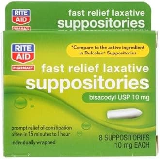 Pharmacy Laxative, Fast Relief, 10 mg, Suppositories, 8 Suppositories