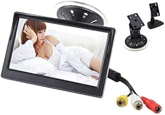 EKYLIN Car Monitor, 5" Wide Input Truck/in-Car LCD Screen, Dual Mounting Bracket, 2 RCA Channel for Backup Camera/Rear View/DVD/Media Player