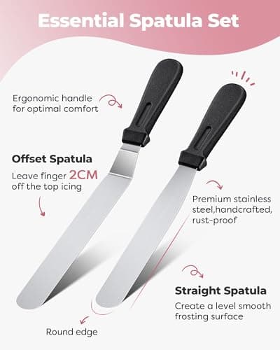 Kootek 71PCs Cake Decorating Kit, Baking Supplies Tools - Includes Cake Stand Turntable, 12 Icing Piping Tips Set, 2 Frosting Spatulas, 3 Scrapers, 50+2 Piping Bags, Coupler, Video Tutorial, Booklet