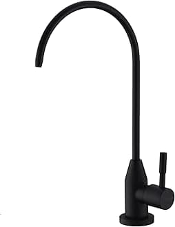 Drinking Water Faucet, Modern Stainless Steel Matte Black RO Faucet for Under Sink Water Filter System