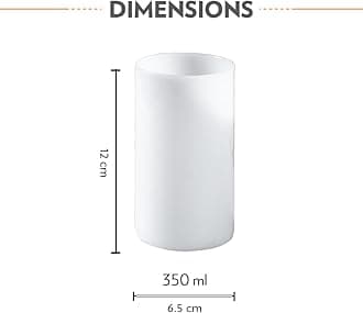 Borosil 350 ml Set of 6 pcs White Jade Vision Drinking Glass | Borosilicate Glass Tumblers for Water, Cold Drinks, Cocktails, Juice| Flame Proof, Microwave & Dishwasher Safe | for Daily use & Gifting