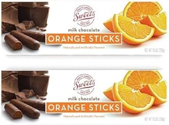 Sweet Candy Company Milk Chocolate Orange Sticks - Gourmet Chocolate Covered Sticks, Chocolate Fruit Flavored Sticks, Gift Idea for Holidays, Gluten Free, Kosher - 10.5 oz Box (Pack of 2)
