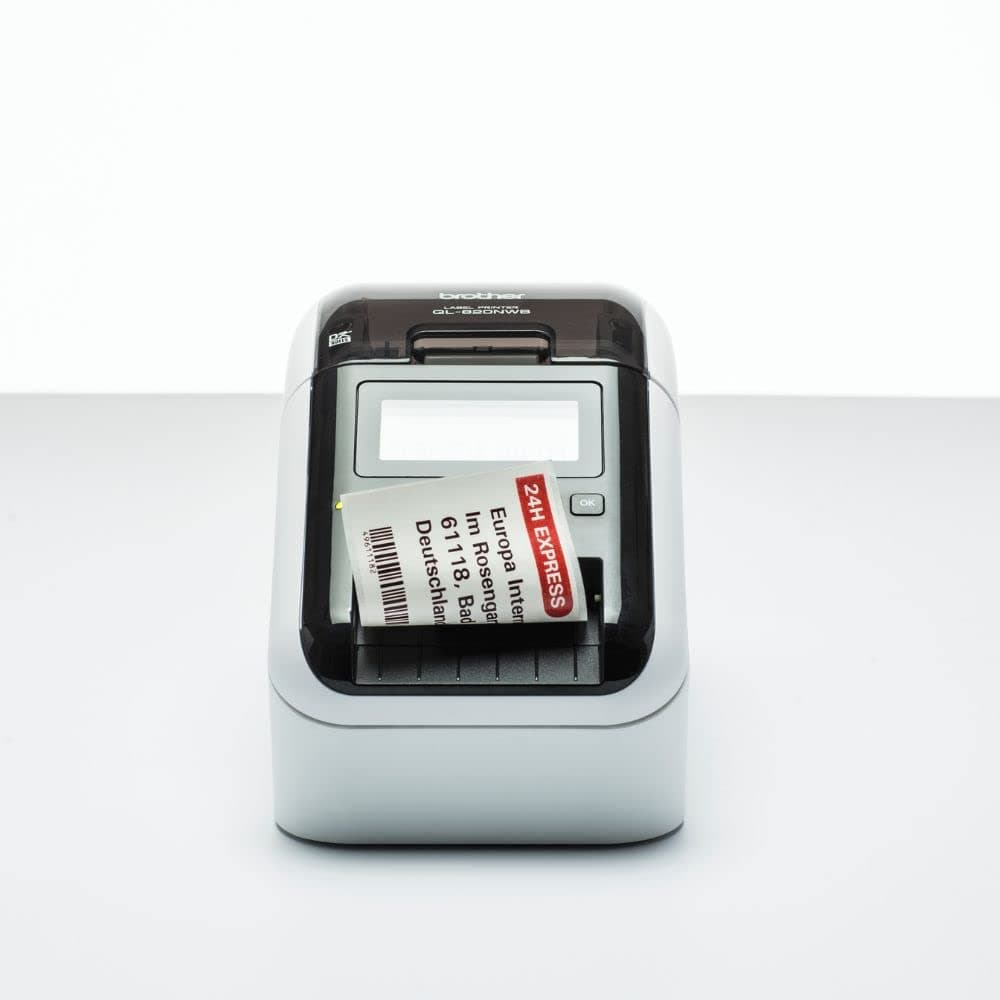 QL820NWBc High Speed Desktop Label Printer | Wireless/USB 2.0| Address Labelling | Wide Format 4 Inch Labels | UK Plug