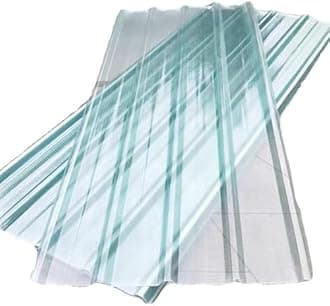 KDDEON Clear Roof Sheet,Fiberglass Daylighting Panels,2mm FRP Daylighting Plate,Corrugated Roofing Sheet,Roofing Panel for Storage Shed Garage Canopy Greenhouse Replacing (35x39in,5 PCS)