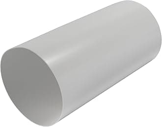 6" Inch Round Straight Plastic Ventilation Duct - 12" Inch Long Rigid Ducting Vent - Replacement Pipe, Extension, Fresh Air Circulation - Through-Wall Vent Duct, Straight Plastic Pipe for HVAC Ducting