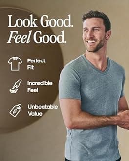 True Classic Mens V Neck T Shirts – Cotton V Neck Shirts for Men, V-Neck Mens T-Shirts and Undershirts for Men Pack/Singles