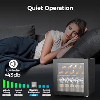 Kndko Bevera Refrirator,mini frid 12 Bottle 48 Can with Glass Door,Drink frid and cooler with Adjustable Shelves for Wine Juice Beer Soda,Perfect for Home,Office,1.3 Cu.Ft