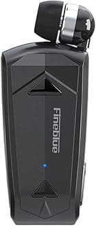 2023 FineBlue F520 Wireless Bluetooth 5.3 Portable Single Headset Headphone Earphone in-Ear Business Earphone Vibrate Vibrating Wear Clip on Vibration Hands-Free Calls Remind Sports Outdoor (Black)