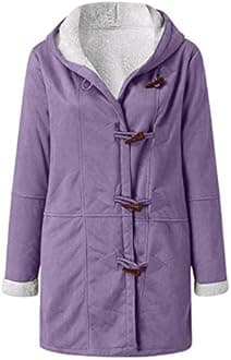 SHAOBGE Womens Plus Size Winter Coats Warm Sherpa Fleece Lined Jackets Hooded Parka Faux Suede Pea Coat Outerwear 2024