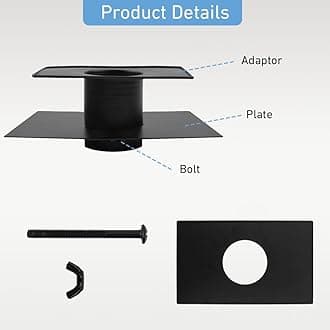 Rain Chain Gutter Adapter, Metal Rain Chain Adapter with Bolt Black Powder Coated Rust Resistant Rain Chain Gutter Installer for Rain Chain Outside Gutters Downspout Accessories