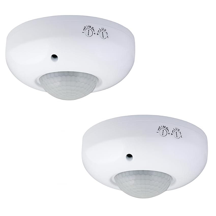 Quick Sense (QS-07) | 360° PIR Motion Sensor Switch with LUX Sensor | Ceiling Mount Auto On Off | Adjustable Delay Timer | Smart Lighting Control 220V – White (Pack of 2)