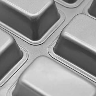 2 Pack Mini Loaf Pans, Nonstick Bakeware for Oven, 8 Cavity, Carbon Steel, Dishwasher Safe & Warp-Resistant Small Loaf Pans for Baking, Gray