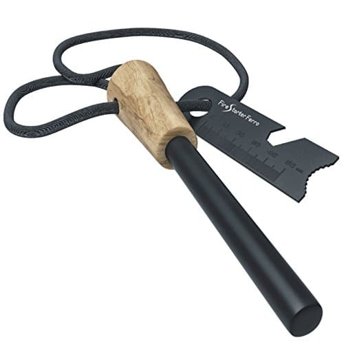 Fire Starter Ferro Rod Camping and Backpacking Gear by Firestarter Ferro | Flint Steel Hassle-Free Ignition Anywhere, Anytime | 12,000 Strikes Over 5,500 Degrees F